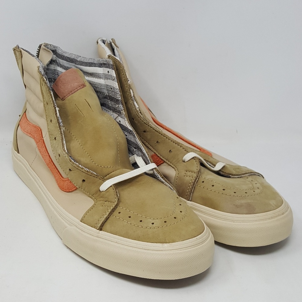 Vans Sk8-Hi Zip + Leather Starfish Beige Men's 13